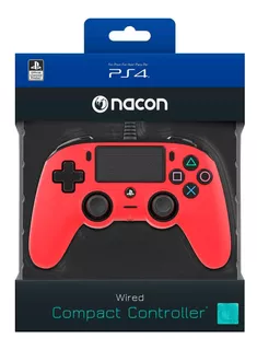 Mando Ps4 Nacon Controller Wired Compact Red