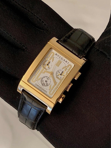 Bulgari Rettangolo De Ouro Amarelo Chronograph , Completo !!