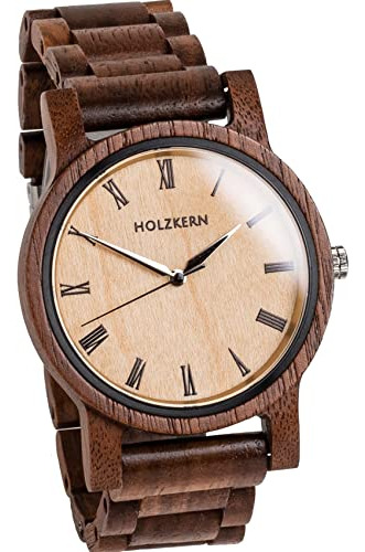 Reloj Fall Dusk Para Hombre, Esfera De Madera De Arce De Tex