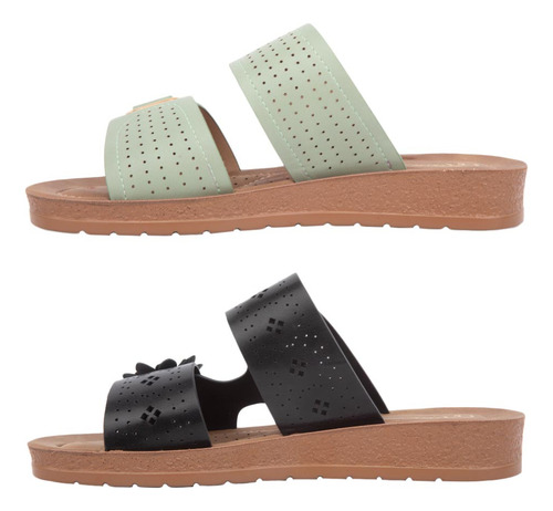 Sandalias Dama Vi Line Kit 2 Pares Planas 1187956