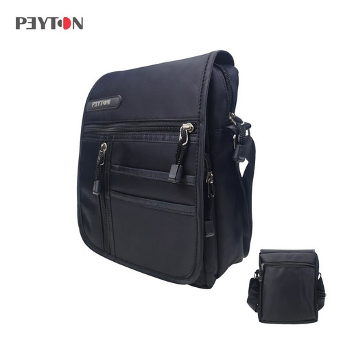 Morral De Hombre Peyton Original Urbano 51187 Color Negro Color de la correa de hombro Negro Diseño de la tela Liso