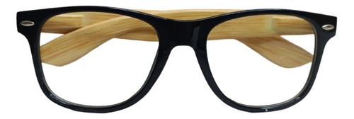 Armazones Lentes Anteojos Negros Diseño Tipo Madera Unisex