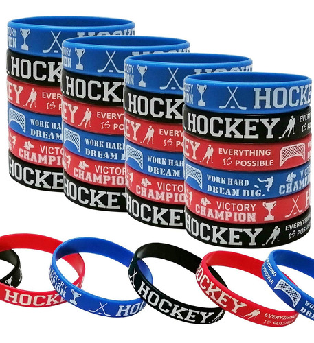 24 Pulsera Goma Motivacional Para Fiesta Hockey Adulto Baby