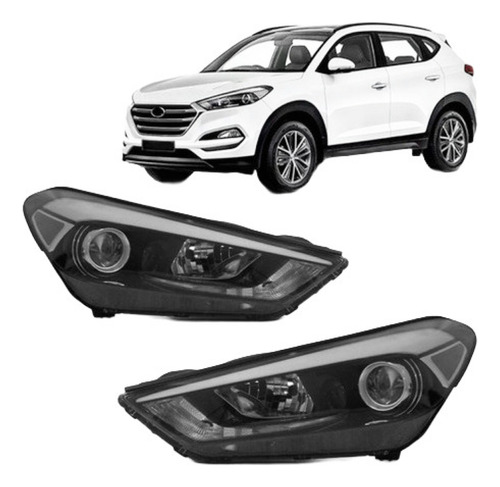 Par Farol Tucson 2017 18 19 20 21 2022 Eletrico Com Motor