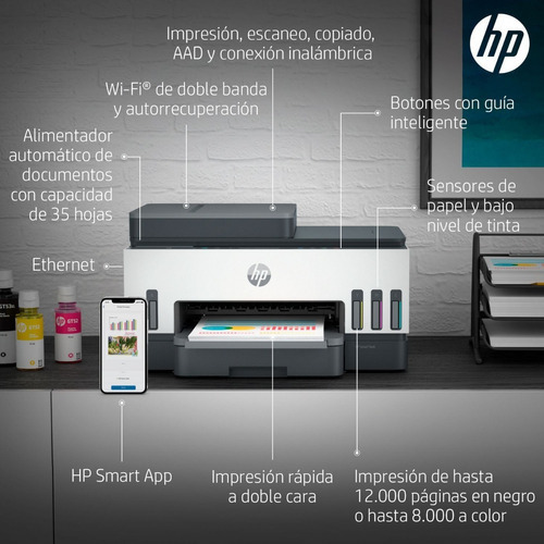 Multifuncional Hp Smart Tank 750 Wi-fi Smart App Dúplex Adf