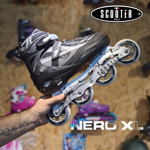 Rollers Profesionales Extensible Scooter Italy Aluminio Nero