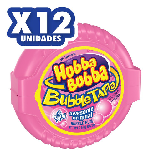Hubba Bubba Original Chicle Sabor A Fruta 56g X 12un.