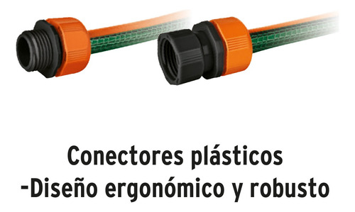 Manguera Reforzada De 3 Capas Con Conectores Plasticos.