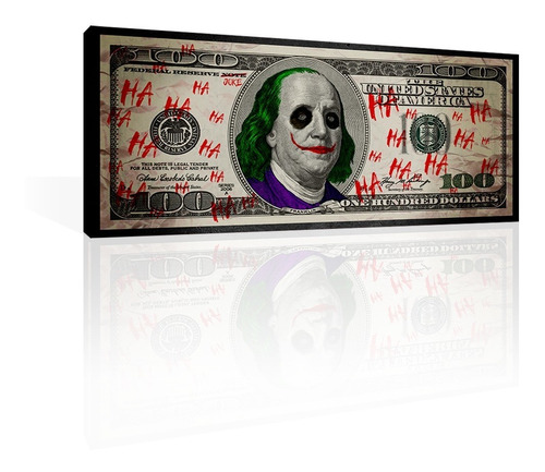 Cuadro Decorativo Canvas Monedas Dólar Joker Dark Knight