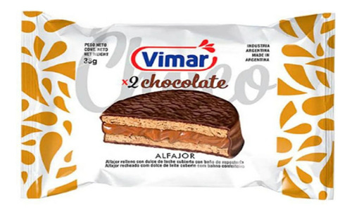 Alfajor Doble Vimar Chocolate Con Dulce De Leche 38 G