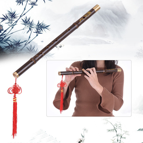 Profissional Preto Bambu Dizi Flauta Tradicional Artesanal