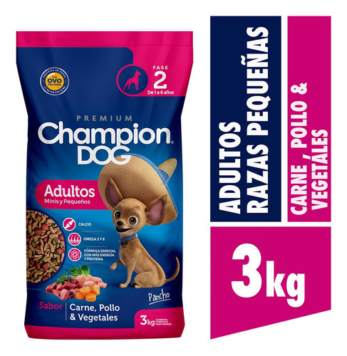 Champion Dog Razas Peq Carne Pollo Y Vegetales 3 Kg L&h