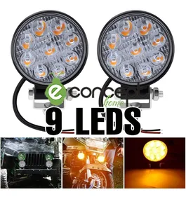 Faro Led 27w Auxiliar Antiniebla De Luz Ambar Naranja X 2