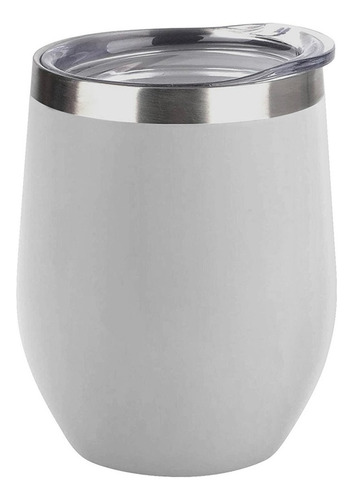 Mate Vaso Termico Con Tapa Doble Pared Ac Inox 350ml Colores Color Blanco