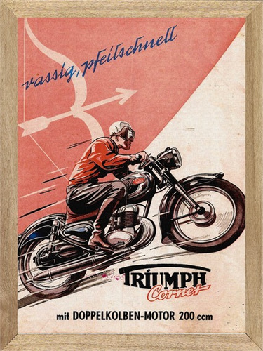 Triumph Cornet 200cc Moto Cuadro Poster Cartel   E225