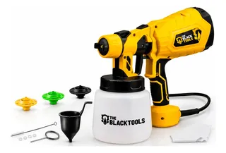 Pistola De Pintura E Pulverizadora Elétrica Portátil Hvlp 1.250l C/5 Bicos E Acessórios 600w Tpp150 The Black Tools