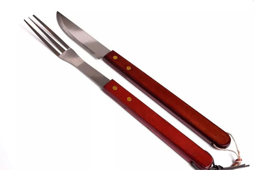 Juego Set Cuchillo Y Tenedor Asado Parrillero Kit Asador Bbq