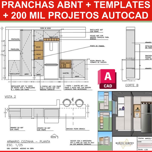 Pranchas Abnt Em Autocad + Templates + 200 Mil Projetos.