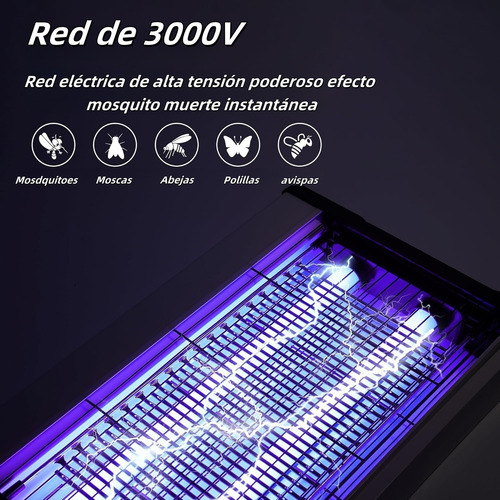 Auskang Lámpara Mata Mosquitos Eléctrico, Repelente de Mosquitos Electrico Potente 20W, Lampara Antimosquitos, Lamp Bug Zapper para Interior y Exterior Jardín Dormitorio Cocina
