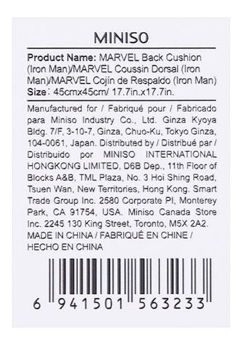 Imagem 4 de 4 de Almofada Homem De Ferro Marvel Miniso