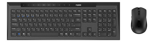 Kit Teclado E Mouse Rapoo Bluetooth Wireless - Ra038 Cor do mouse Preto Cor do teclado Preto