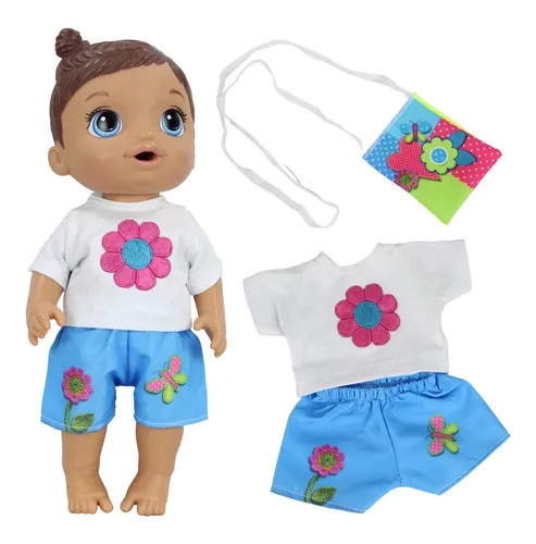Kit Roupa Boneca Baby Alive Conjunto Borboleta Bolsa