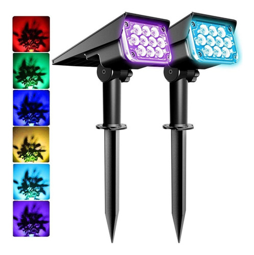 Lâmpada Quadrado Solar Luz De Led Original Cor Rgb Kit 2un