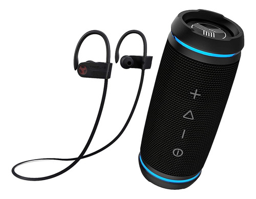 Treblab Pack De Altavoz Bluetooth Hd77 Y Audífonos Xr700 Pro Color Negro