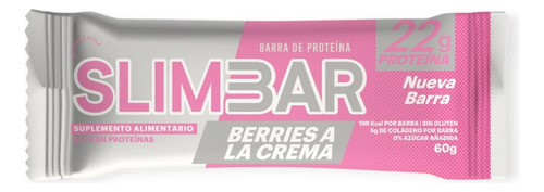 Slimbar Berries A La Crema 60g Caja X12 Barras Berries A La Crema