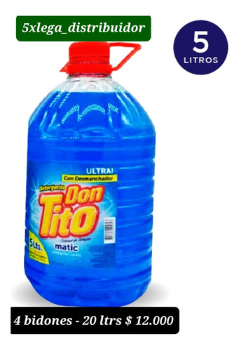 Detergente Liquido Don Tito 5 Litros