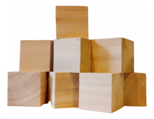 Bloque Cubo De Madera De 7x7 Cm. Pack 10 Unidades