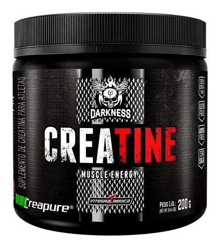 Creatina Creapure Darkness 200g - Integral Medica - Massa Sabor Sem sabor