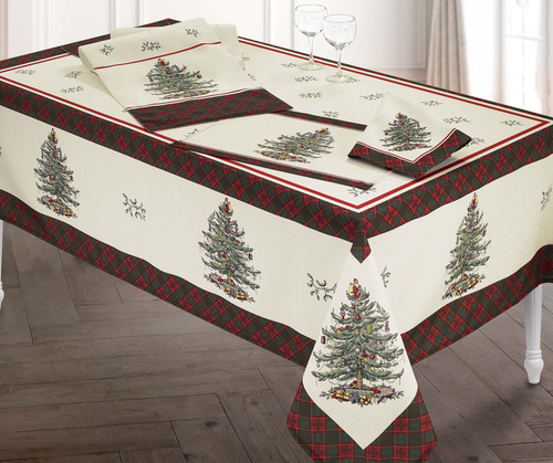 Spode Juego De Servilletas Tartán Navidad 4 Unidades Mmg
