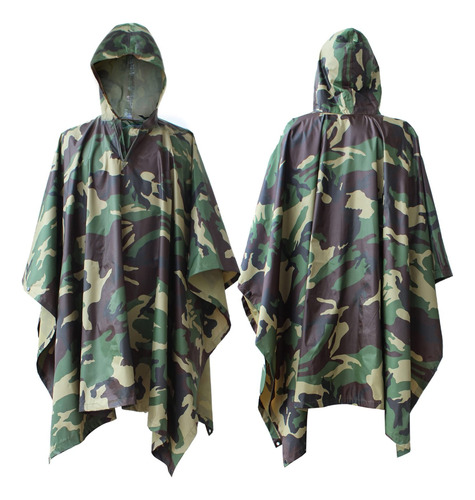 Poncho De Camuflaje Impermeable Camping Portátil Capa Tienda