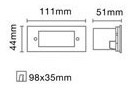 Imagen 4 de 8 de Pack 2 Spot Embutir Pared Escaleras Rectangular Led Marca: Candil Fan Ep10005 Luz Calida/fria Acero Inoxidable