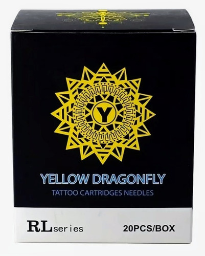 Caja Cartucho Tattoo Yellow Dragonfly X 20 Un 1209rl(0,35mm)