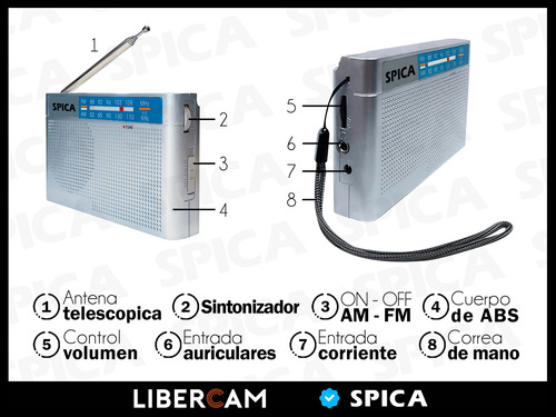 Radio Portatil Spica Sp-350 A Pilas Am/fm Retro Original