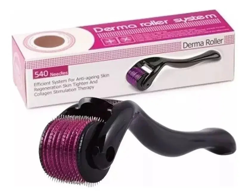 Dermaroller Microagulhamento 540 Agulhas 2mm Rosto Corpo Barba