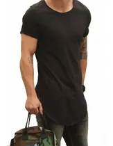 Comprar Camisas Masculinas Swag Camisetas Long Line Manga Curta