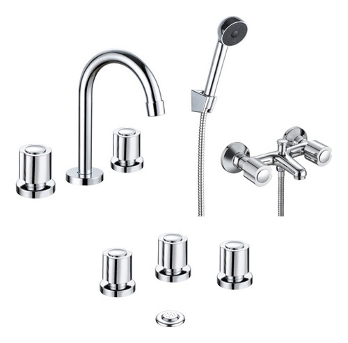 Imagen 3 de 10 de Juego Completo Baño Griferías Sanitarios Ferrum Envio Gratis