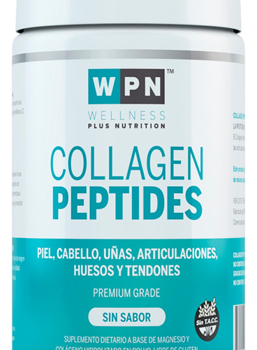 Wpn Wellness X2 Collagen Peptides Colageno Sin Sabor 300g 3c