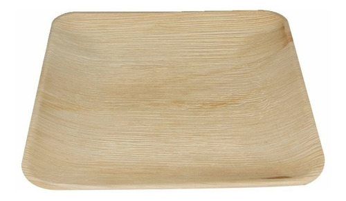 Set 25 Platos Cuadrado Hoja De Palma 100% Biodegradable 25cm