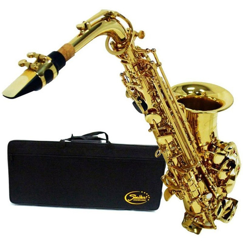Sax Saxofone Alto Shelter Sgft6430 Laqueado Dourado C Estojo