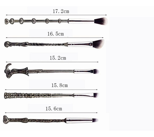 Imagen 4 de 9 de Set De 5 Brochas Y Pinceles De Maquillaje Harry Potter