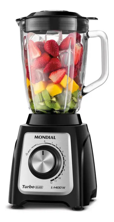 Liquidificador Turbo Glass Jarra De Vidro Mondial 1400W L-1400 GI