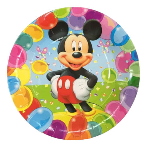 6 Platos De Carton Chicos Para Fiesta Tema De Mickey Mouse