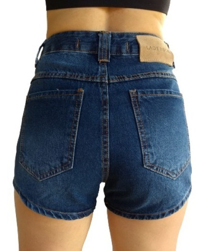 Shorts Feminino Jeans Azul Lady Rock Tendência Moda 2023
