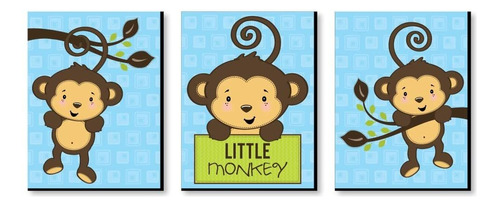 Blue Monkey Boy    Boy Nursery Wall Art And Kids Room D...