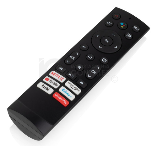 Control Remoto Compatible Con Pantallas Hisense Android Tv Erf3b90h Con Botón De Acceso Rápido Para Netflix YouTube Disney+ Google Play Prime Video Incluye 4 Pilas Divitech® Aaa