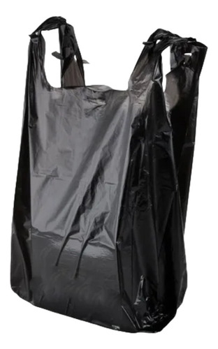 1kg Bolsa Asa Camiseta Negra Bio Dif. Tamaños 100% Reciclada